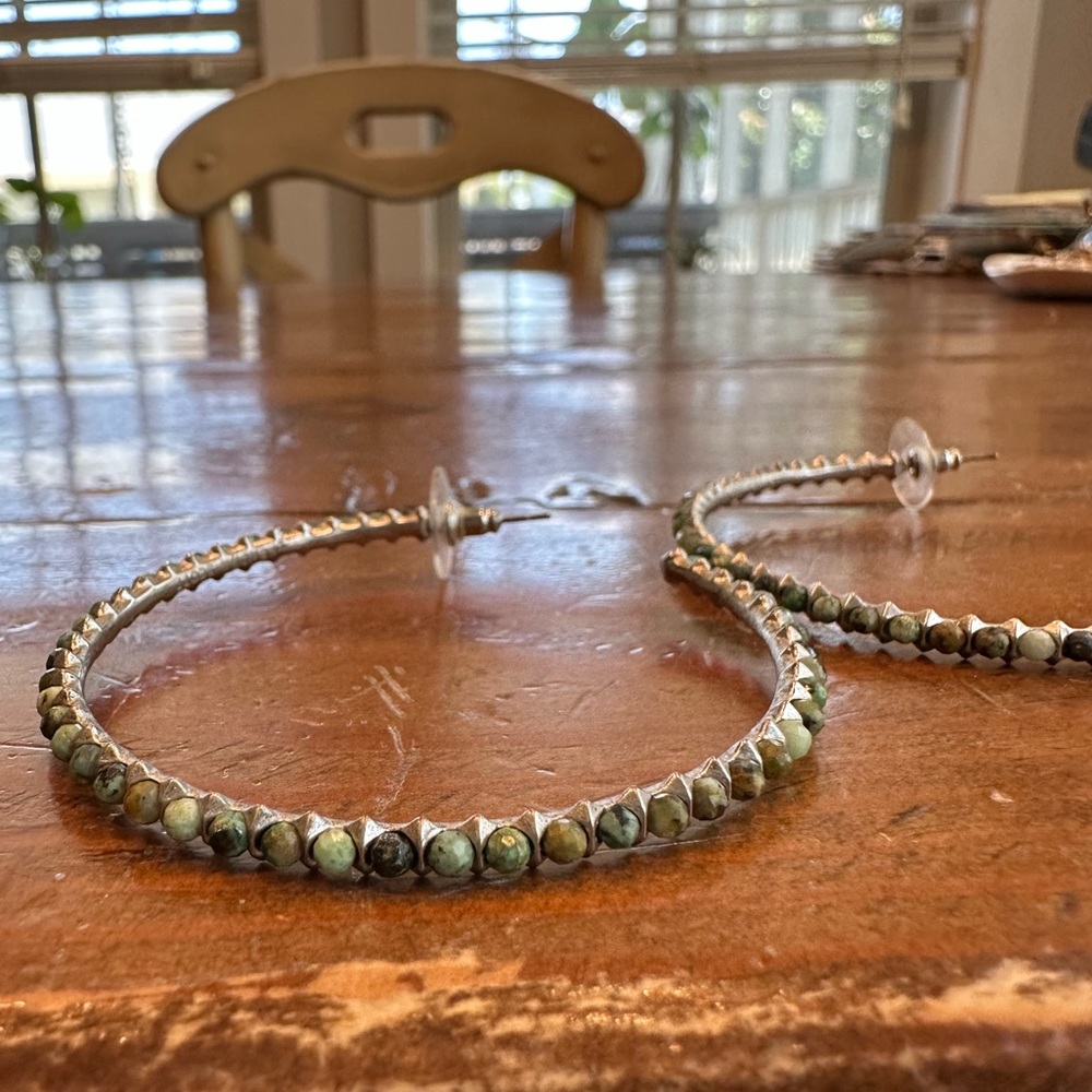 Kendra Scott Amzonite stone hoops